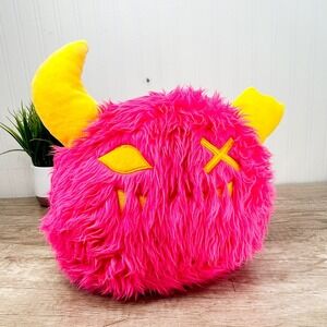 Meow Wolf Monster Snaggy Pink Yellow Horn Plush Stuffed Animal Toy 2023